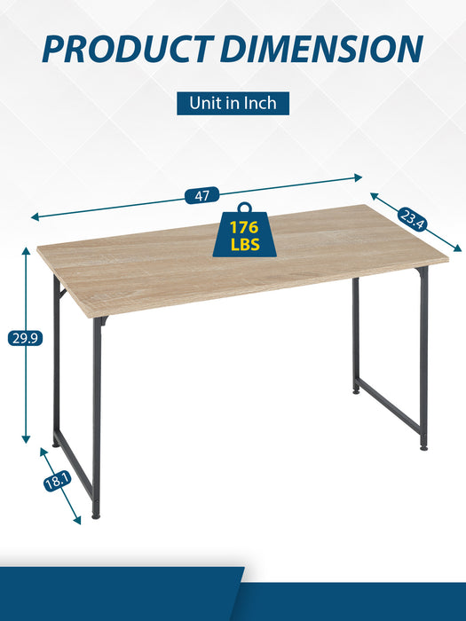 Computer Desk 47 inch Study Writing Table,Workstation Adjustable feet,Gaming Desk Modern Furniture for Home Office