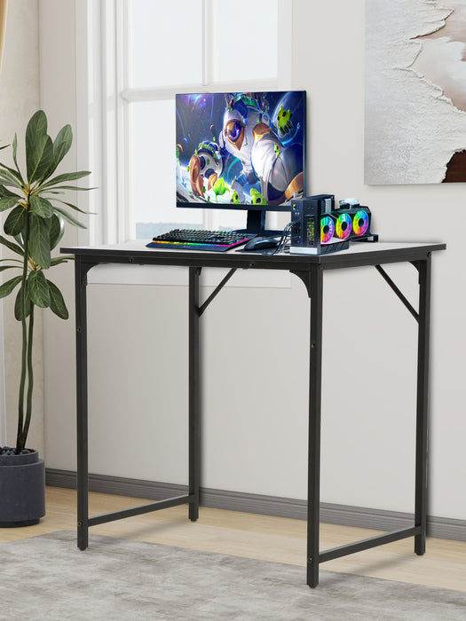 Modern Style Computer Desk 32-inch Office Desk with Sleek Metal Frame Writing Desk Classic Modern Design for Home & Small Spaces