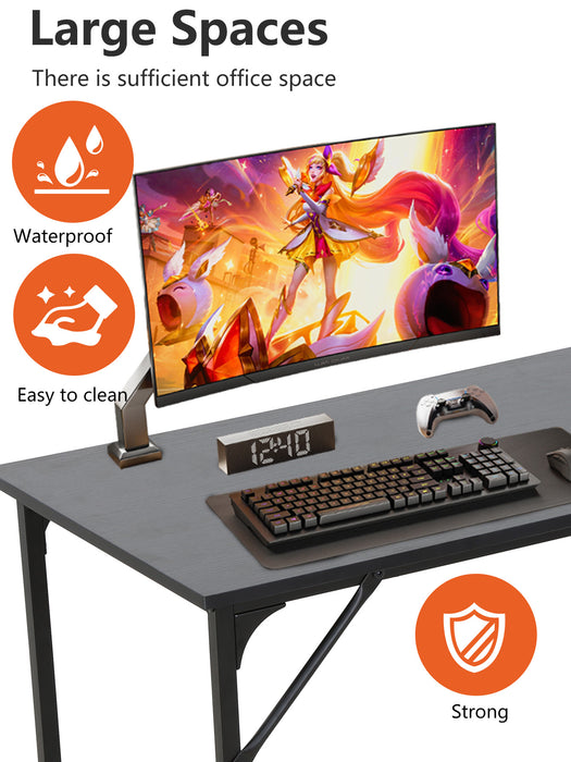 Modern Style Computer Desk 32-inch Office Desk with Sleek Metal Frame Writing Desk Classic Modern Design for Home & Small Spaces