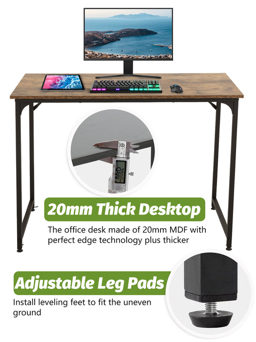 39.4" Inch Computer Desk, Home Office Desk, Modern Work Desk, Writing Desk for Small Space, Simple Desk, PC Table, Gaming Desk, Space-Saving Workstation