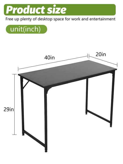 39.4" Inch Computer Desk, Home Office Desk, Modern Work Desk, Writing Desk for Small Space, Simple Desk, PC Table, Gaming Desk, Space-Saving Workstation