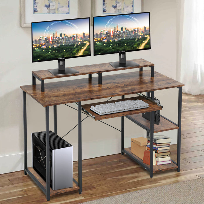 46" Gaming Storage Shelves Writing Desk