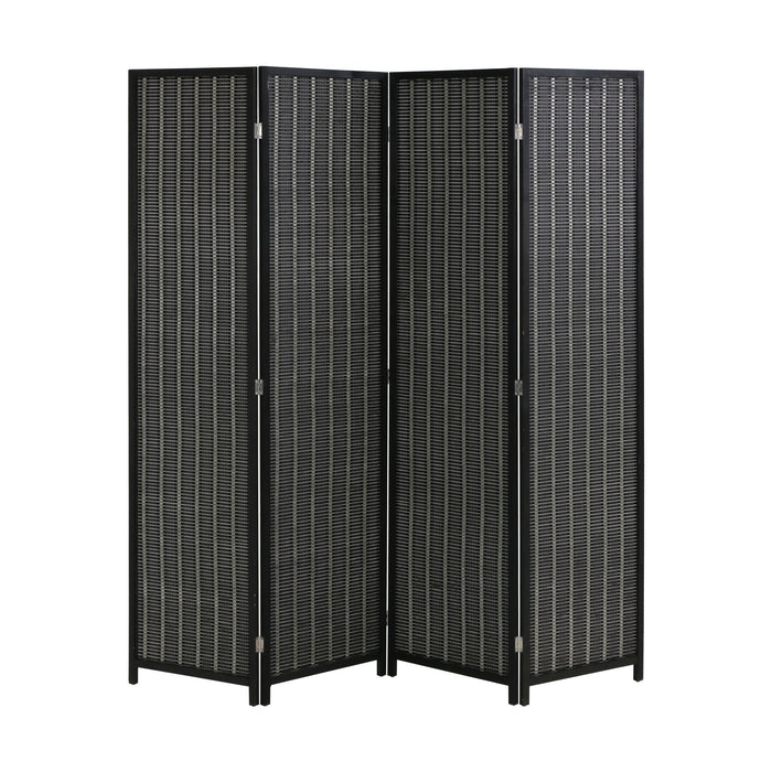 Bamboo 4 Panel Privacy Wall Divider Wood Living Room
