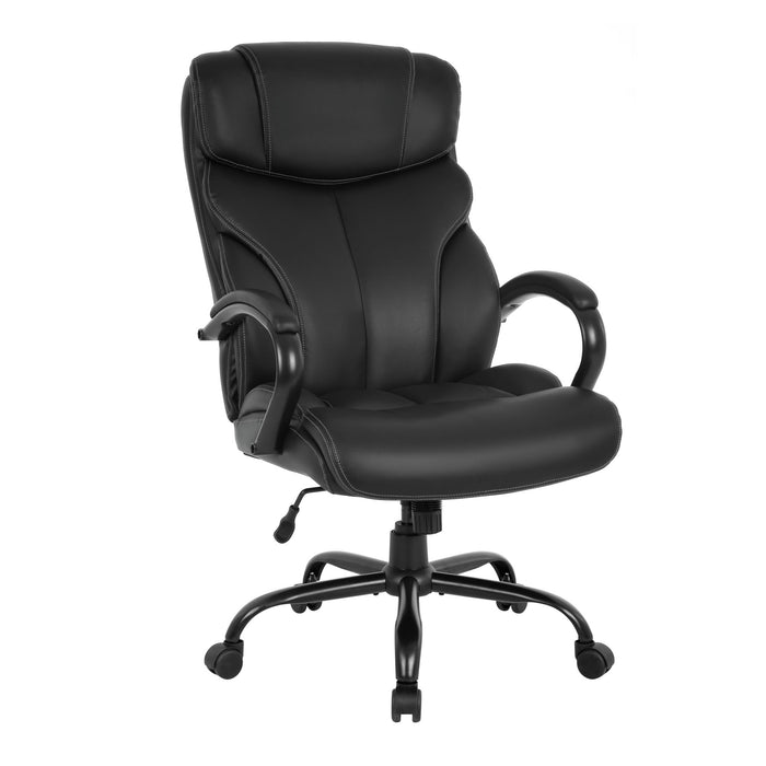 Wide Seat Desk Chair with Lumbar Support Arms