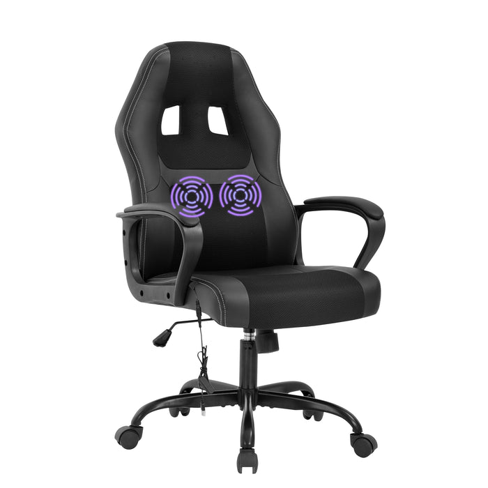 Adjustable PU Lumbar Massage Support Leather Racing Chair