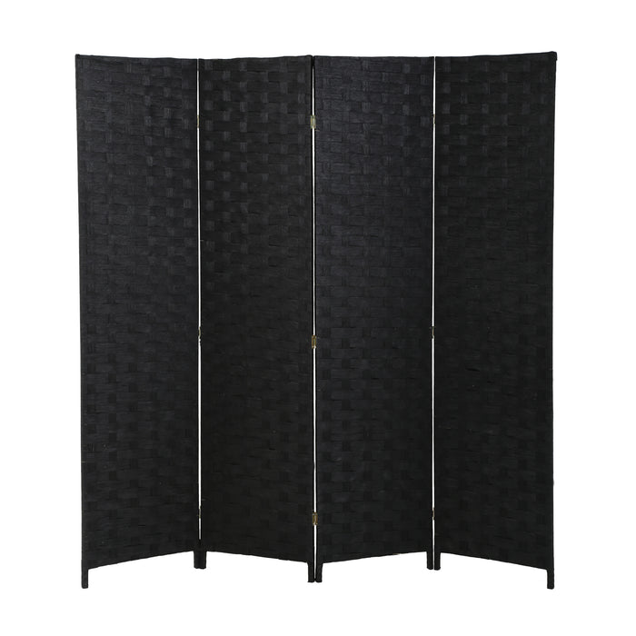Hand-Woven Design Indoor Folding Portable Wood Mesh Room Divider