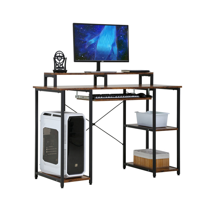 46" Gaming Storage Shelves Writing Desk