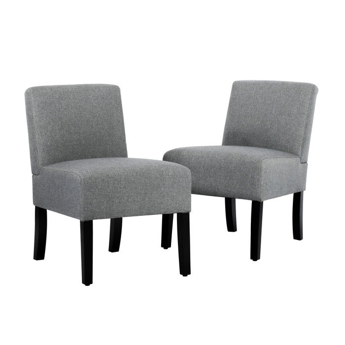 Living Room Armless Chair Modern Design set of 2