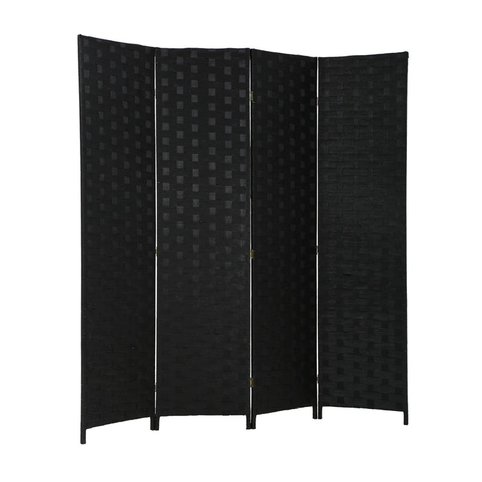 Hand-Woven Design Indoor Folding Portable  Wood Mesh Room Divider