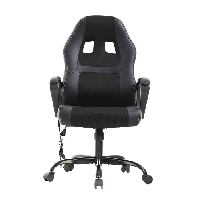 Adjustable PU Lumbar Massage Support Leather Racing Chair