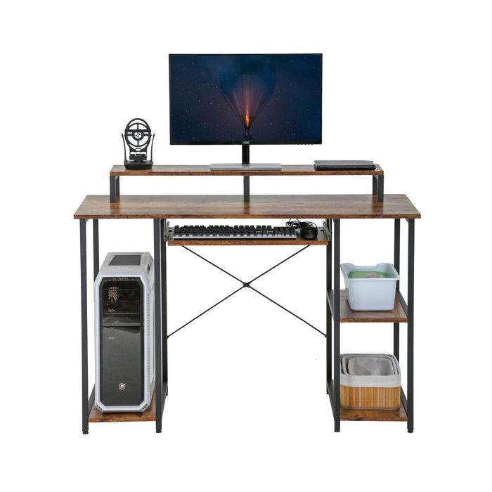 46" Gaming Storage Shelves Writing Desk