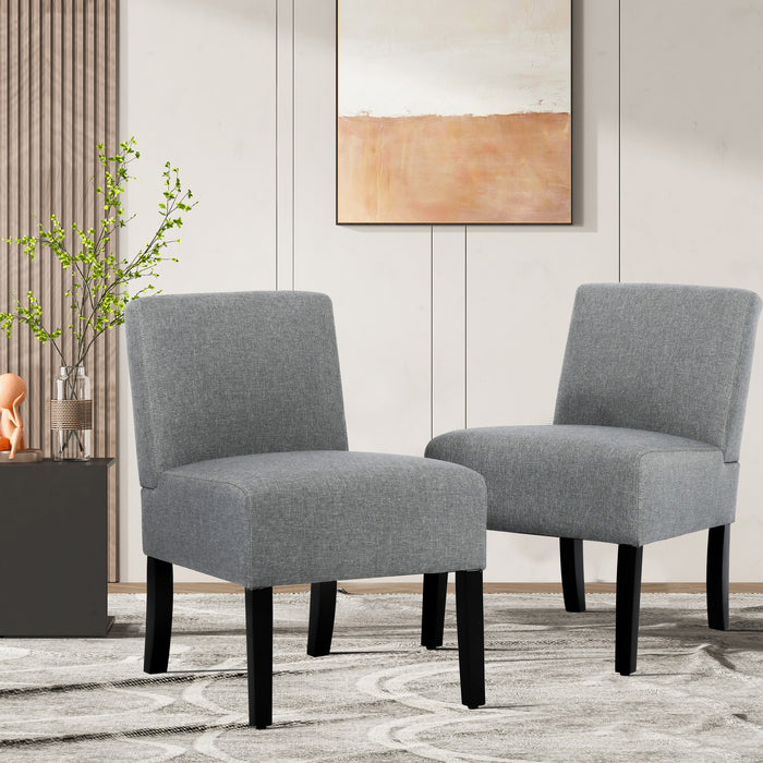 Living Room Armless Chair Modern Design set of 2