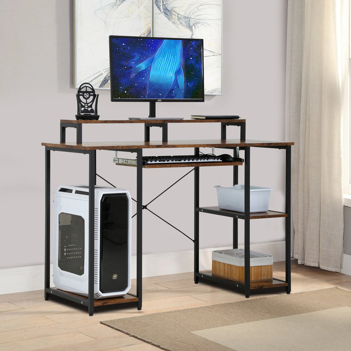 46" Gaming Storage Shelves Writing Desk