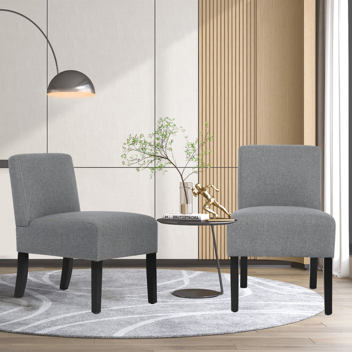 Living Room Armless Chair Modern Design set of 2
