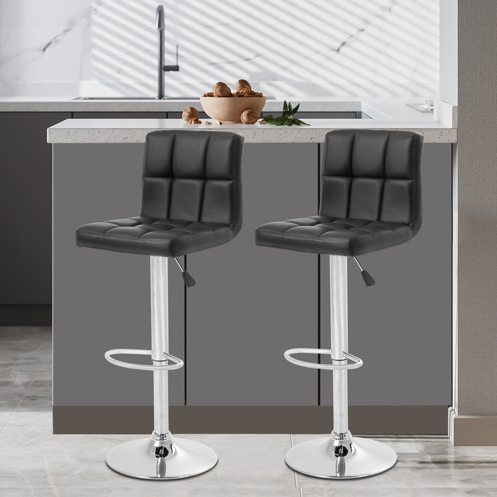Counter Height Adjustable Swivel Stools Set of 2 Dining Chairs