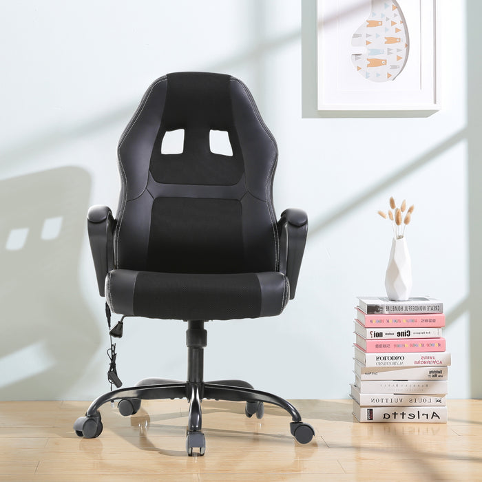 Adjustable PU Lumbar Massage Support Leather Racing Chair