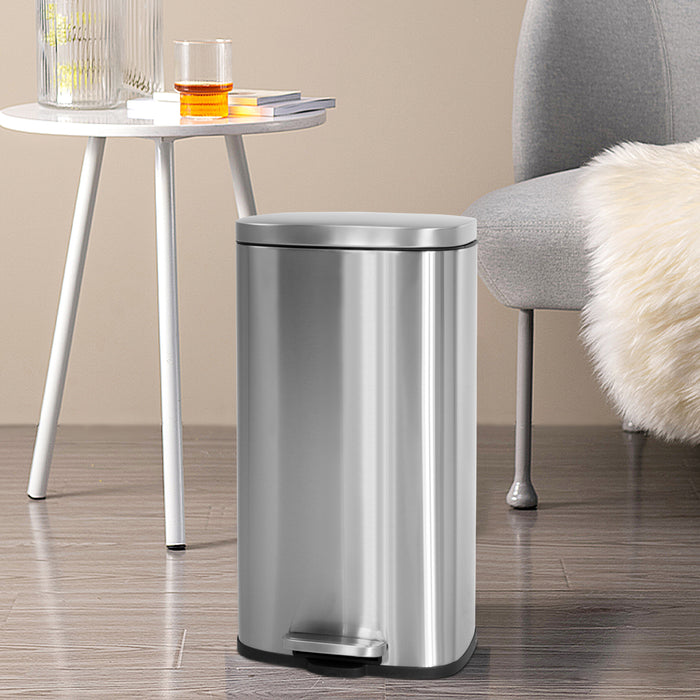 Fingerprint Proof Stainless Steel Kitchen Garbage Can