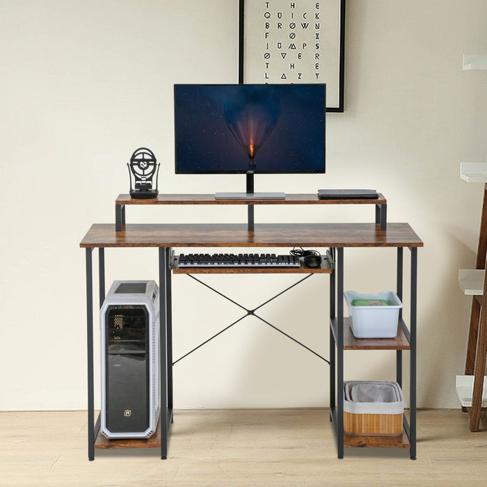 46" Gaming Storage Shelves Writing Desk