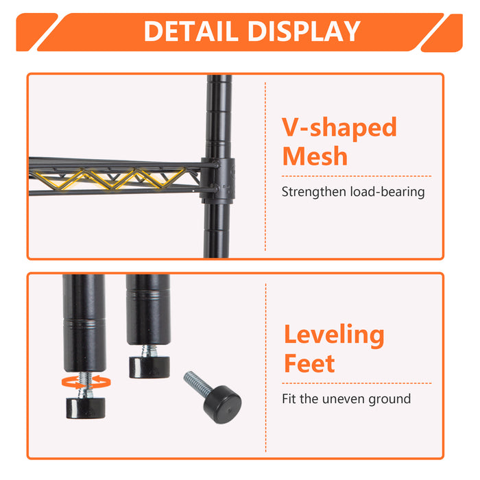 4 Tier Shelving Metal Large Storage Shelves