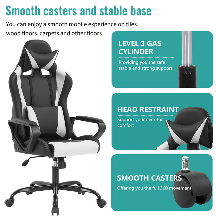 High-Back Ergonomic Executive Swivel  Gaming Chair 6 Colors