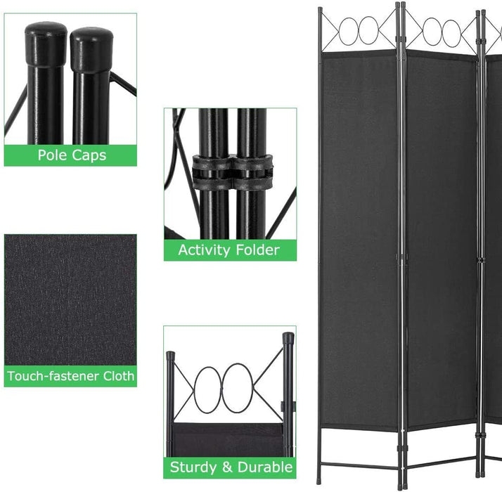 4 Panel Freestanding Partition Divider  Room Separation