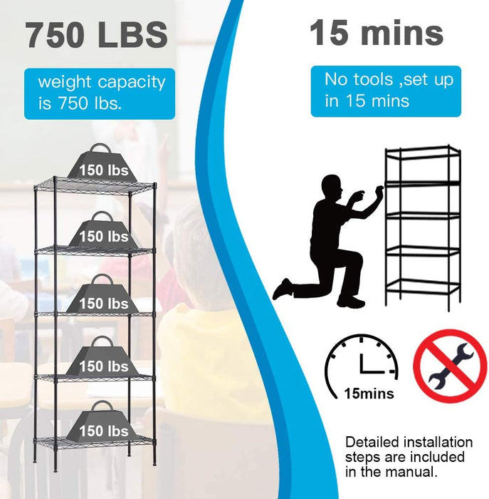 Wire Shelving Unit Metal Shelf Organizer Heavy Duty Storage