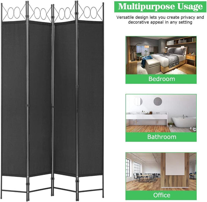 4 Panel Freestanding Partition Divider  Room Separation