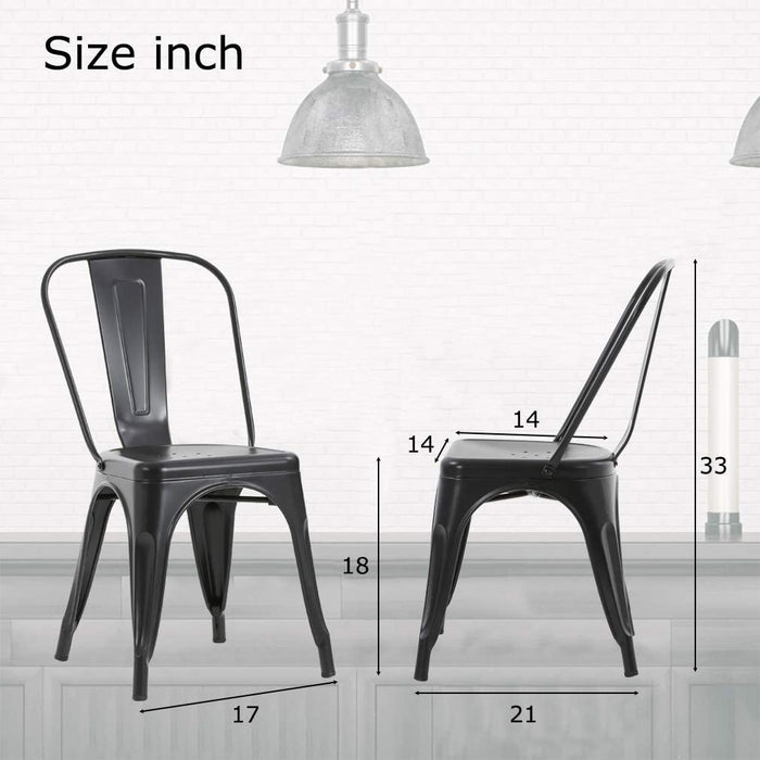Metal Tolix Side Metal Kitchen Trattoria Chairs Set of 4
