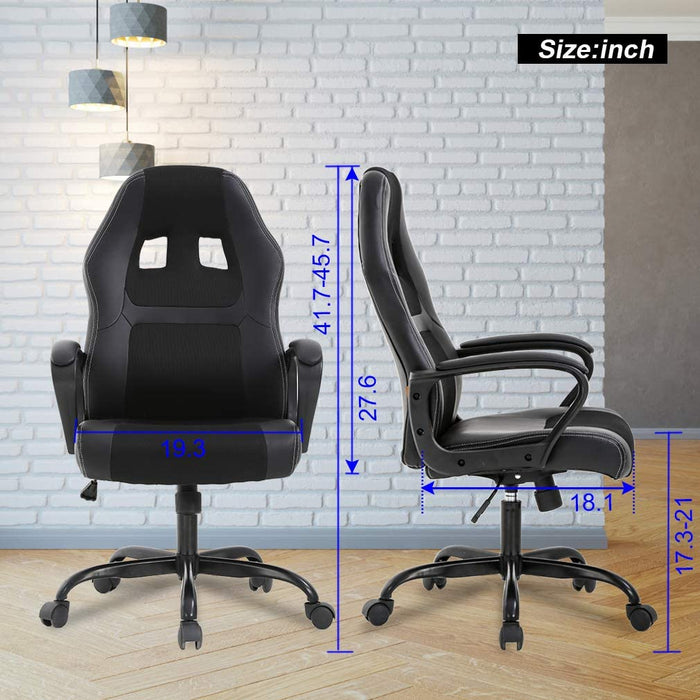 High Back Leather Racing Lumbar Support Gaming Chair