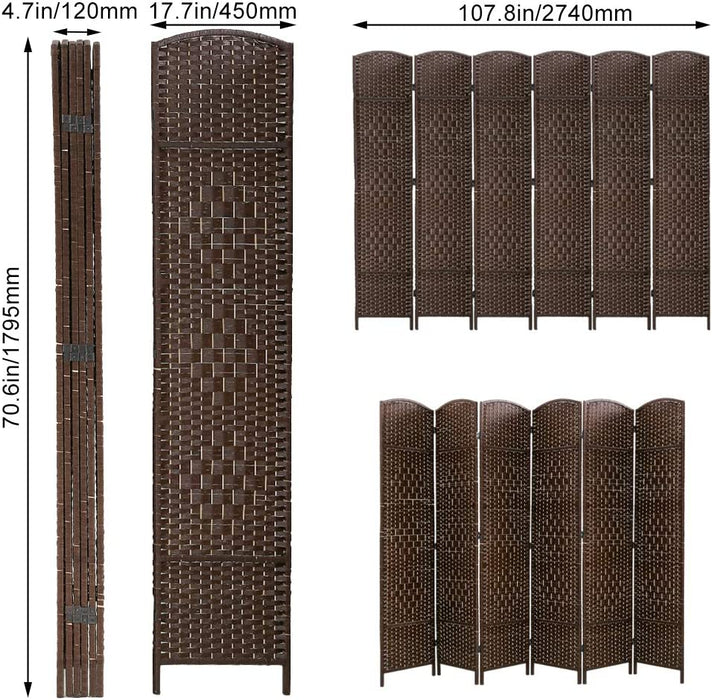 6 Panel Folding Privacy Room Divider