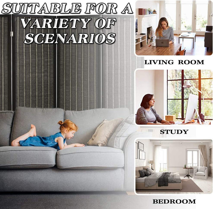Bamboo 4 Panel Privacy Wall Divider Wood  Living Room