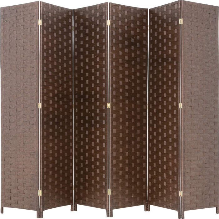 Hand-Woven Design Indoor Folding Portable  Wood Mesh Room Divider
