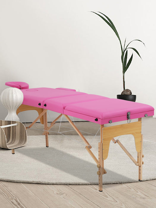 Massage Table Portable Portable Massage Bed 2 Section Long Foldable Tattoo Bed w/Carrying Case Height Adjustable Sturdy Wooden Frame,Solon&Facial Care Spa Lash Bed