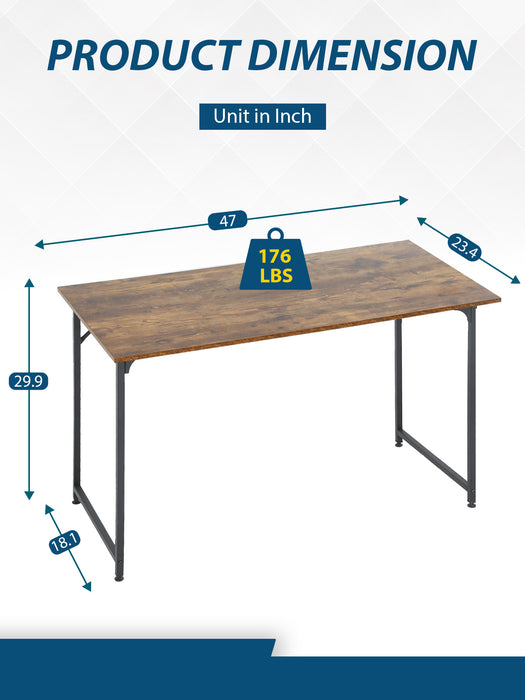 Computer Desk 47 inch Study Writing Table,Workstation Adjustable feet,Gaming Desk Modern Furniture for Home Office