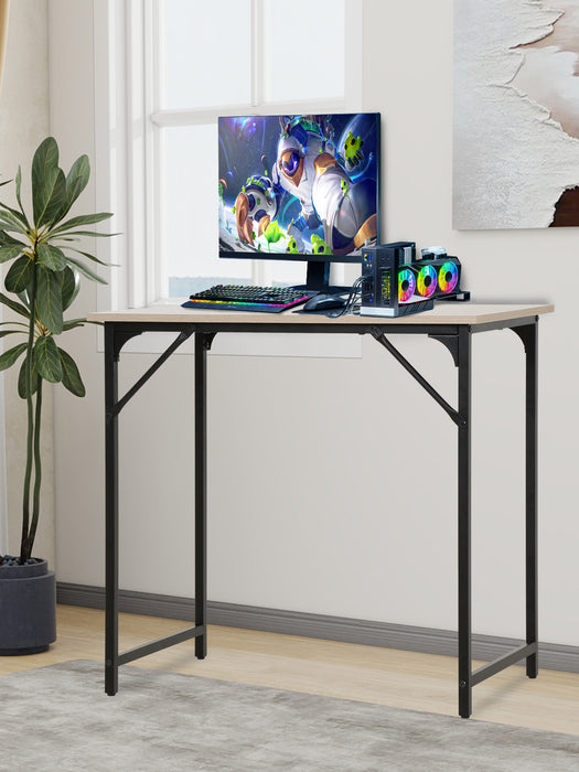 Modern Style Computer Desk 32-inch Office Desk with Sleek Metal Frame Writing Desk Classic Modern Design for Home & Small Spaces