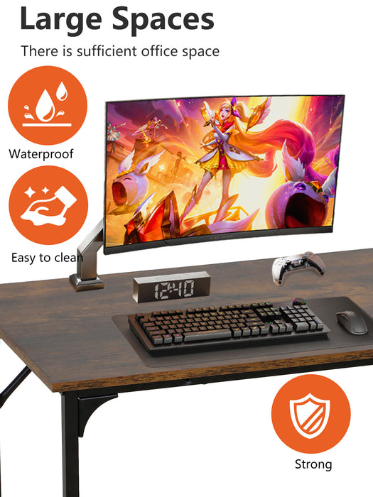 Modern Style Computer Desk 32-inch Office Desk with Sleek Metal Frame Writing Desk Classic Modern Design for Home & Small Spaces