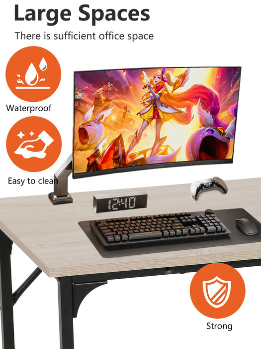 Modern Style Computer Desk 32-inch Office Desk with Sleek Metal Frame Writing Desk Classic Modern Design for Home & Small Spaces