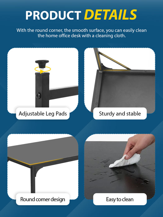 Computer Desk 47 inch Study Writing Table,Workstation Adjustable feet,Gaming Desk Modern Furniture for Home Office