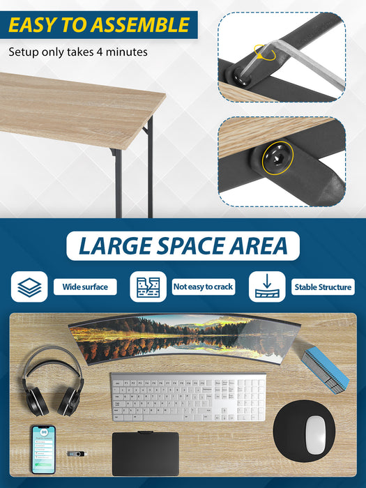 Computer Desk 47 inch Study Writing Table,Workstation Adjustable feet,Gaming Desk Modern Furniture for Home Office