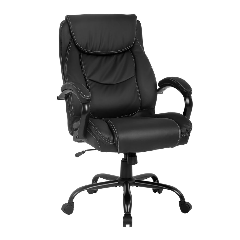 Wide Seat Ergonomic PU Leather Desk Chair — BestOffice