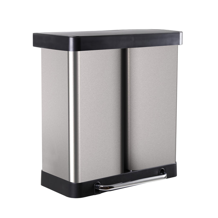 Fingerprint-Proof Brushed Stainless Steel Trash Can