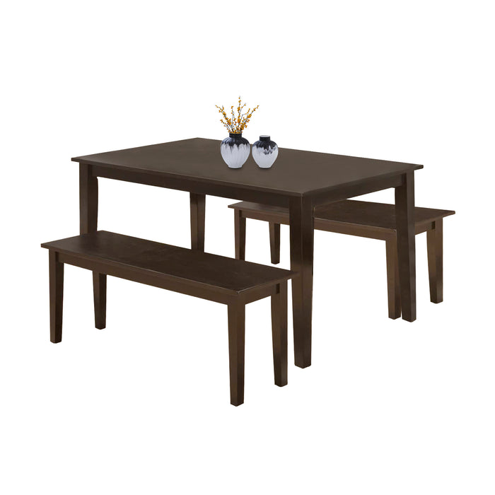 Two Benchs Dining Room Table Set for Small Spaces