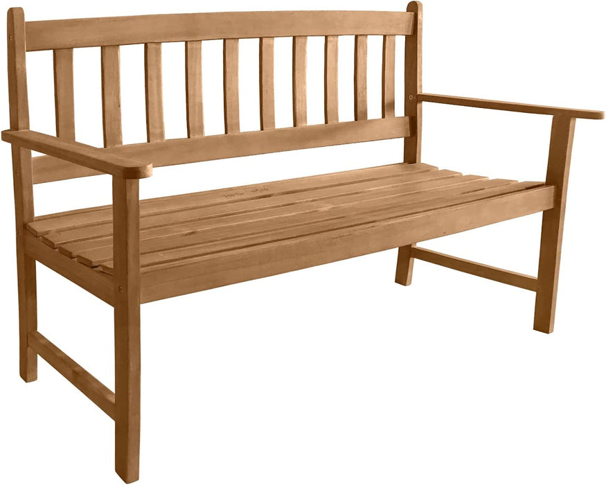 Outdoor Patio Bench Wood Garden Bench with Armrests Sturdy Front Porch ...