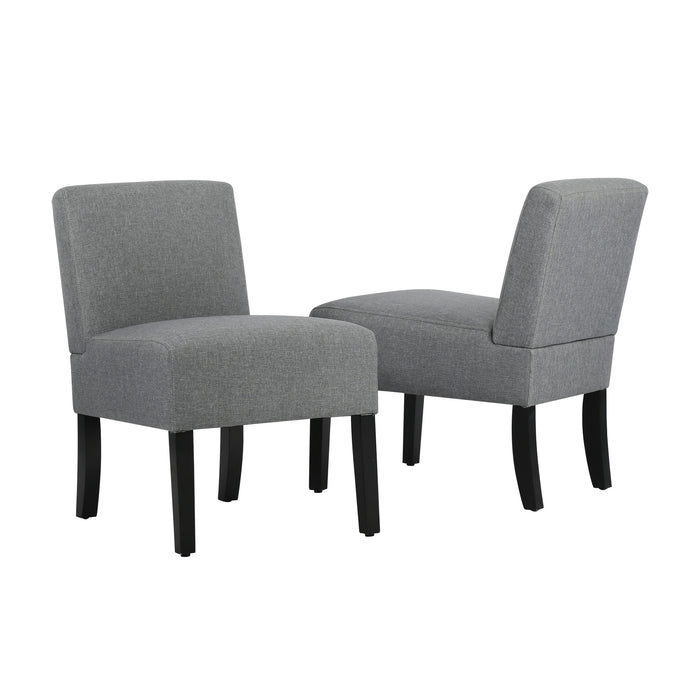 Living Room Armless Chair Modern Design set of 2