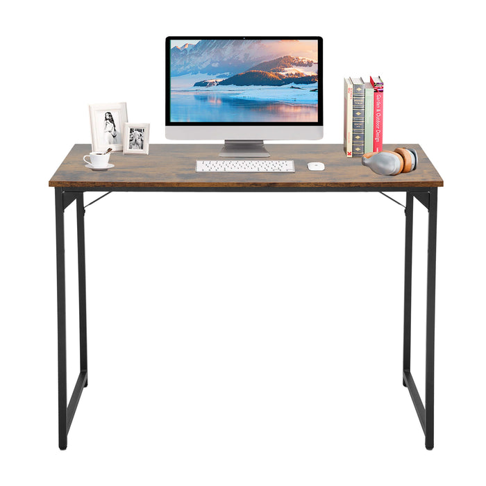 Computer Desk,39/47 inches Home Office Desk Writing Study Table Modern  Simple Style PC Desk with Metal Frame (Brown, 39 inch)