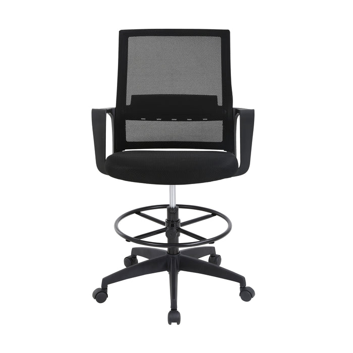 Adjustable Height Support Arms Footrest Mid Back Swivel Chair
