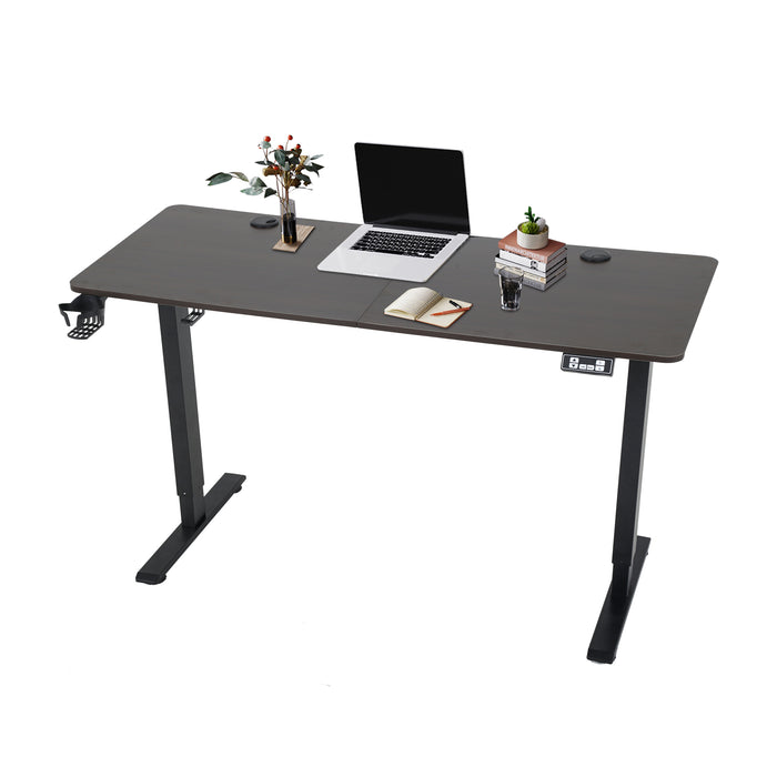 BestOffice Adjustable standing desk, 47-inch computer desk height  converter, laptop sitting and standing desk dual monitors, Black