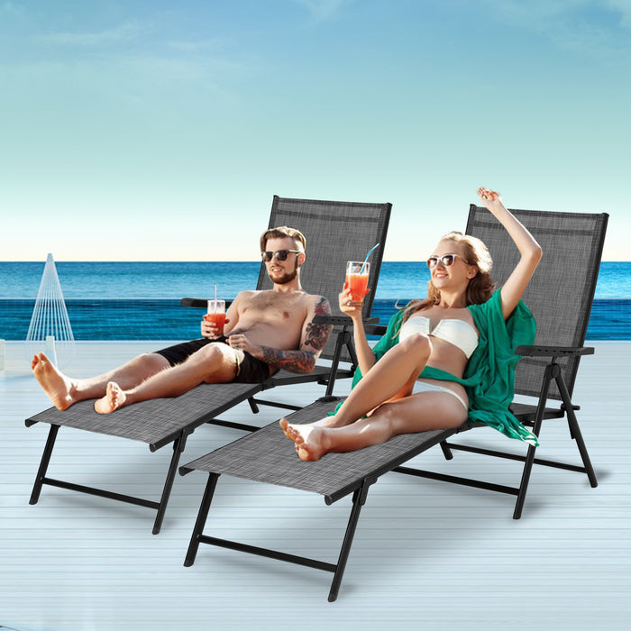 Outside Beach Yard Adjustable Reclining Lounge Chairs