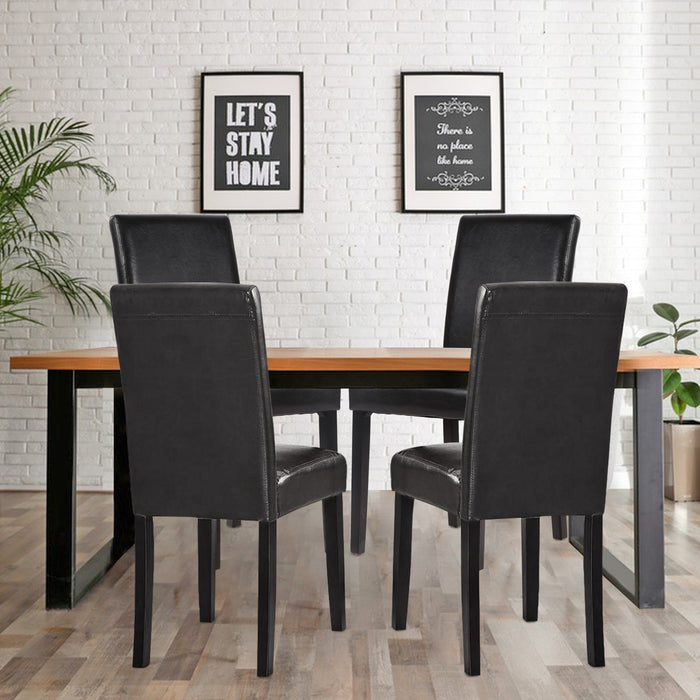 Dining Room Leather Chairs Parsons Set of 4