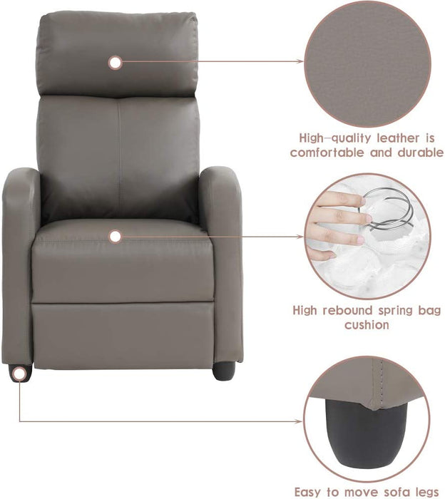 Recliner Chair for Living Room with PU Leather Padded Seat Backrest